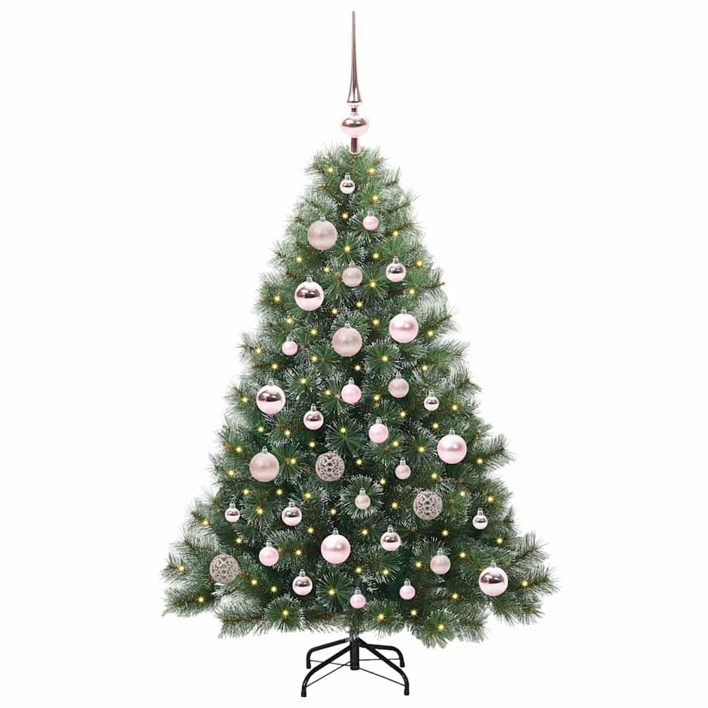 vidaXL Artificial Christmas Tree with 150 LEDs Green 120 cm PE and PVC