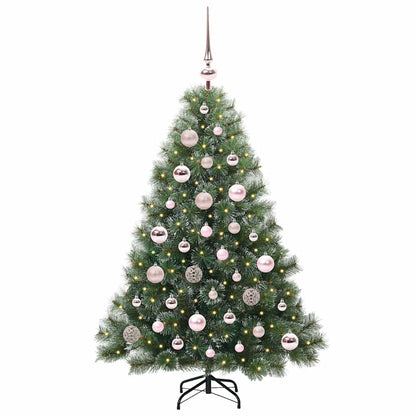 vidaXL Artificial Christmas Tree with 150 LEDs Green 120 cm PE and PVC