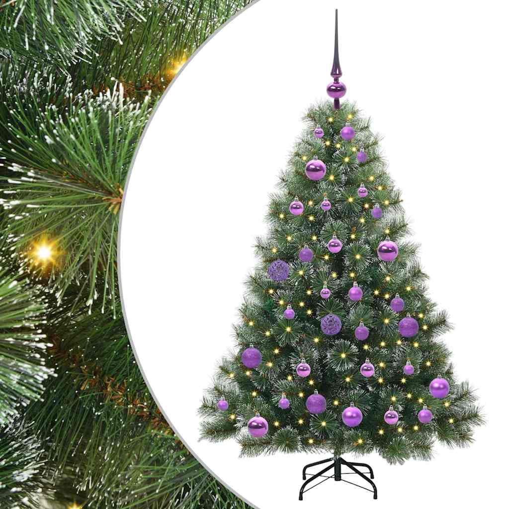 vidaXL Artificial Christmas Tree with 150 LEDs Green 120 cm PE and PVC