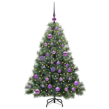 vidaXL Artificial Christmas Tree with 150 LEDs Green 120 cm PE and PVC