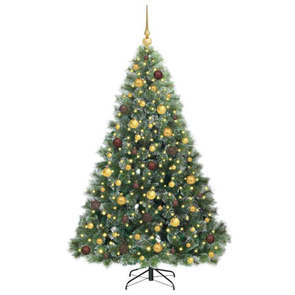 vidaXL Artificial Christmas Tree with 300 LEDs Green 180 cm PE and PVC