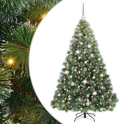 vidaXL Artificial Christmas Tree with 300 LEDs Green 180 cm PE and PVC