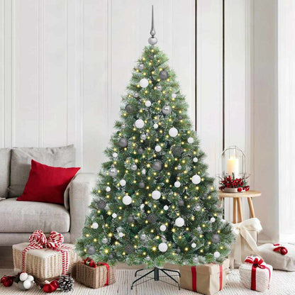vidaXL Artificial Christmas Tree with 300 LEDs Green 180 cm PE and PVC