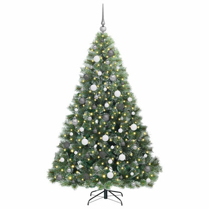 vidaXL Artificial Christmas Tree with 300 LEDs Green 180 cm PE and PVC