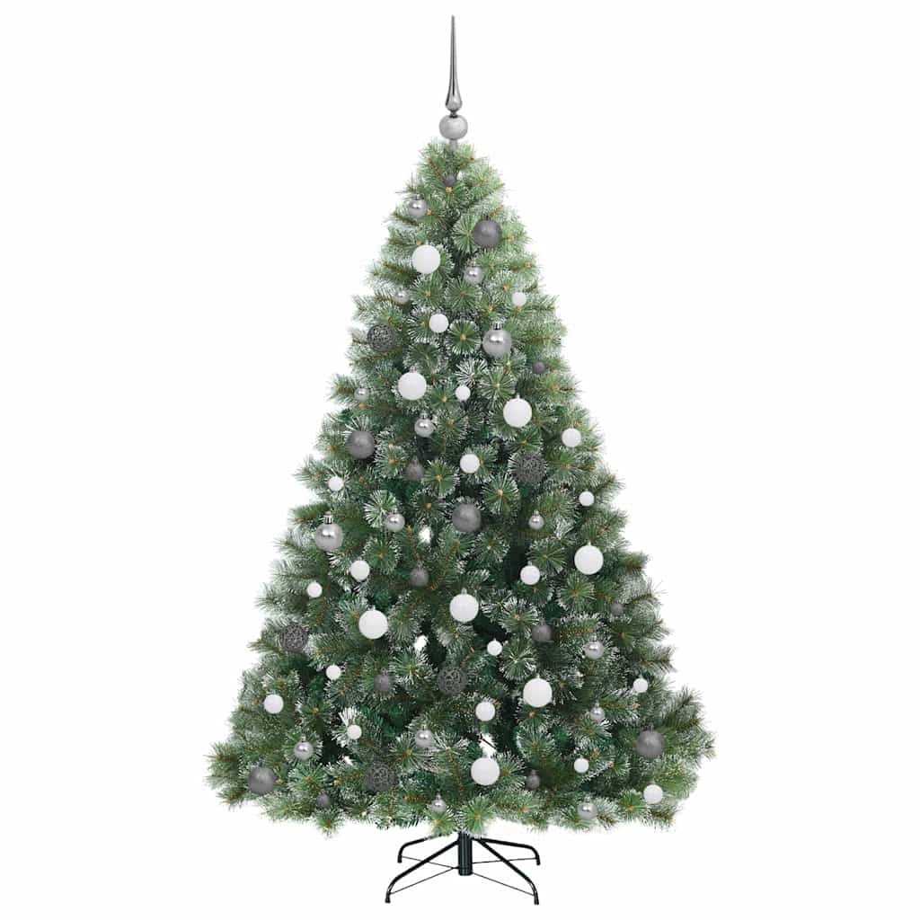 vidaXL Artificial Christmas Tree with 300 LEDs Green 180 cm PE and PVC