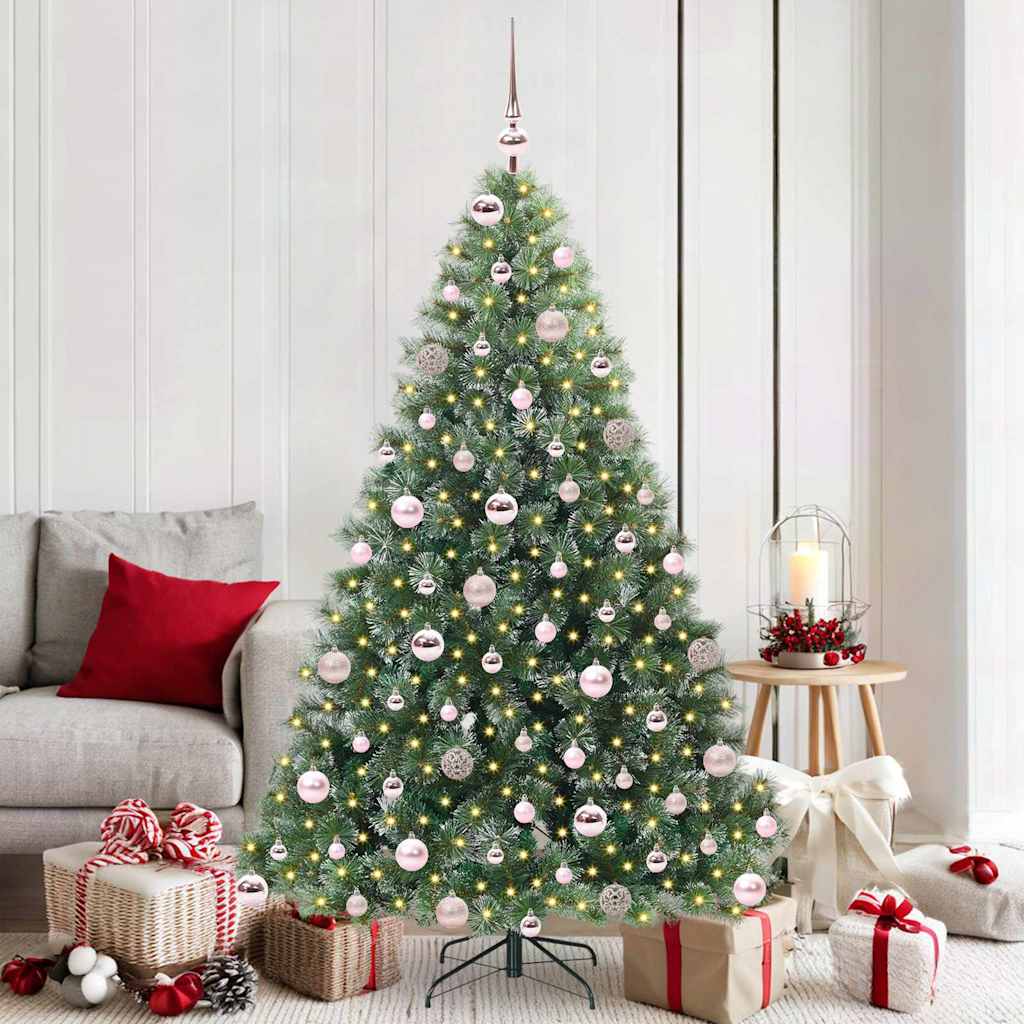 vidaXL Artificial Christmas Tree with 300 LEDs Green 180 cm PE and PVC