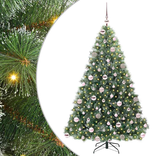 vidaXL Artificial Christmas Tree with 300 LEDs Green 180 cm PE and PVC