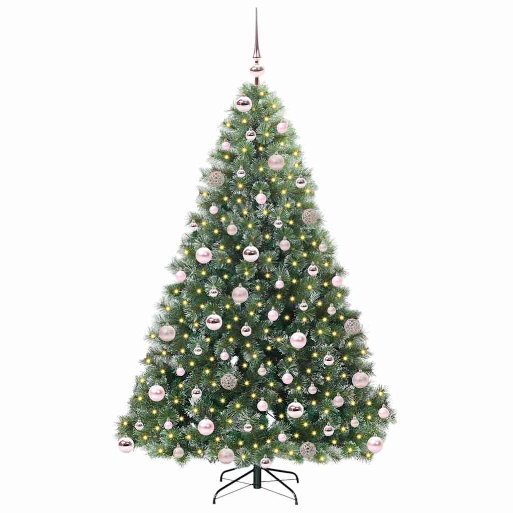 vidaXL Artificial Christmas Tree with 300 LEDs Green 180 cm PE and PVC