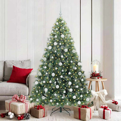 vidaXL Artificial Christmas Tree with 300 LEDs Green 180 cm PE and PVC