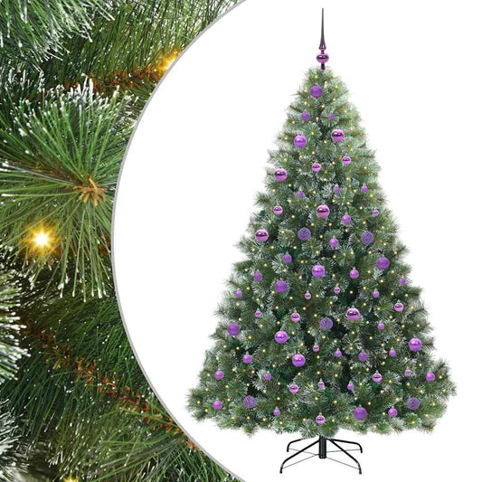 vidaXL Artificial Christmas Tree with 300 LEDs Green 180 cm PE and PVC