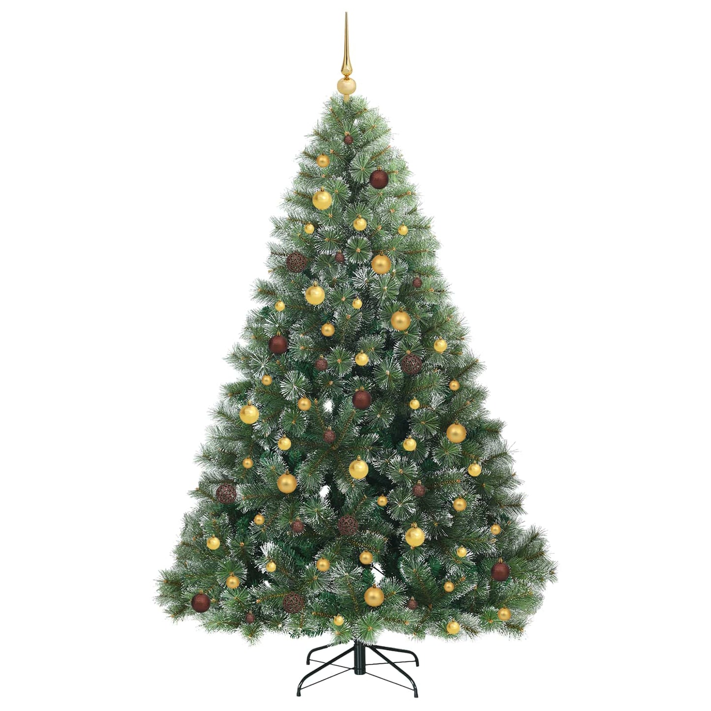 vidaXL Artificial Christmas Tree with 300 LEDs Green 210 cm PE and PVC