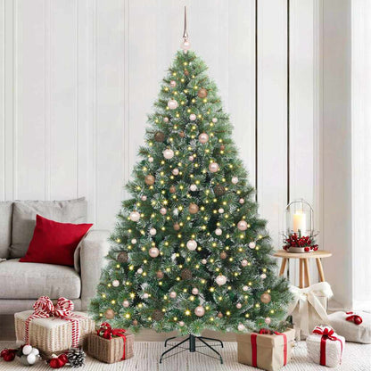 vidaXL Artificial Christmas Tree with 300 LEDs Green 210 cm PE and PVC