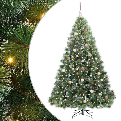 vidaXL Artificial Christmas Tree with 300 LEDs Green 210 cm PE and PVC
