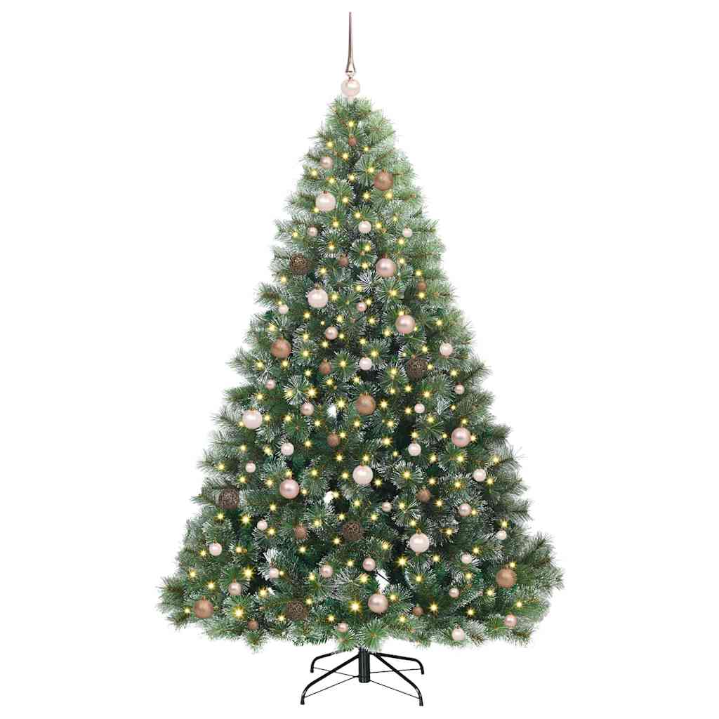 vidaXL Artificial Christmas Tree with 300 LEDs Green 210 cm PE and PVC