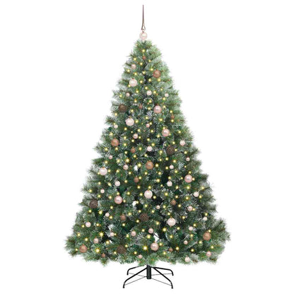 vidaXL Artificial Christmas Tree with 300 LEDs Green 210 cm PE and PVC