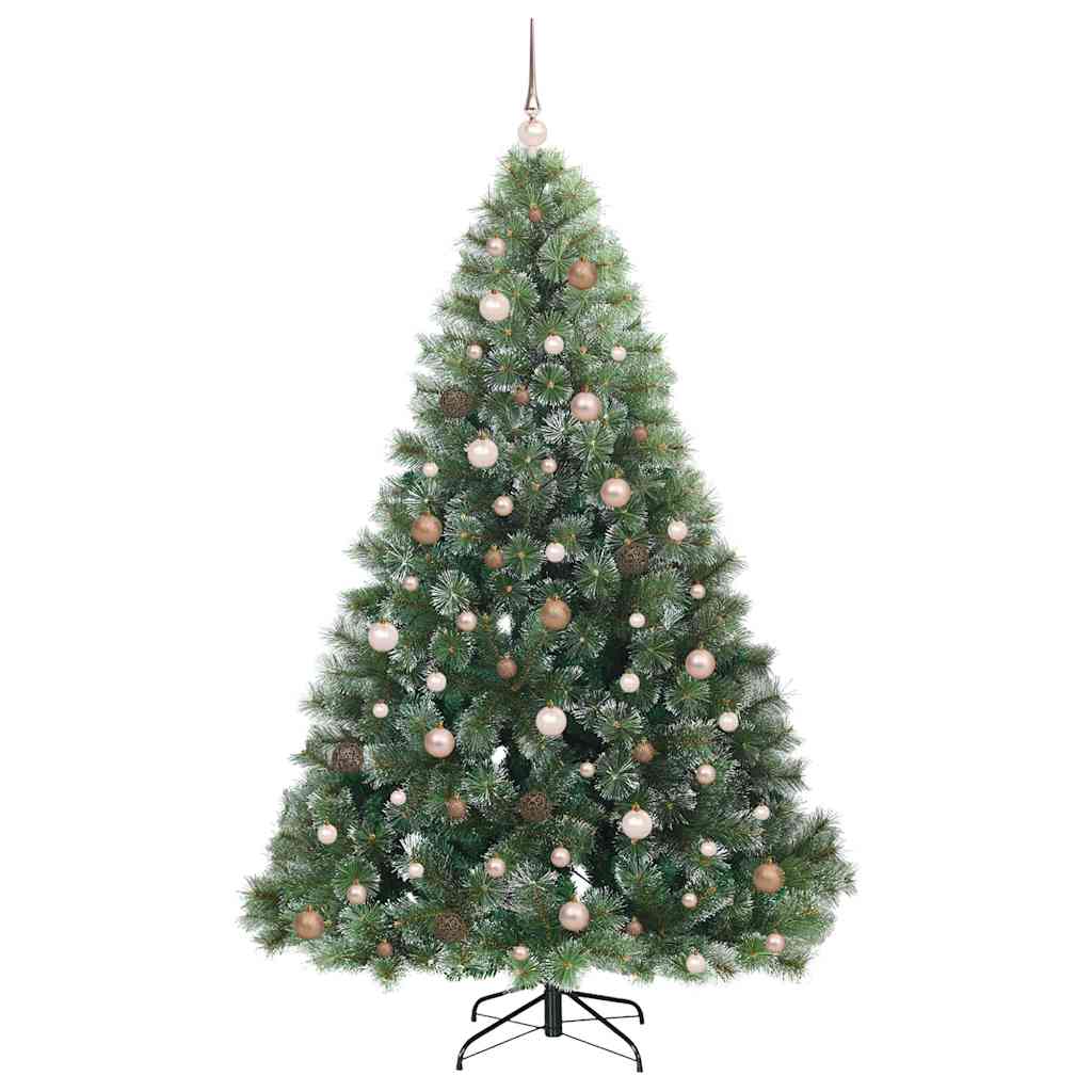 vidaXL Artificial Christmas Tree with 300 LEDs Green 210 cm PE and PVC