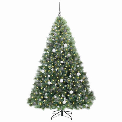 vidaXL Artificial Christmas Tree with 300 LEDs Green 210 cm PE and PVC