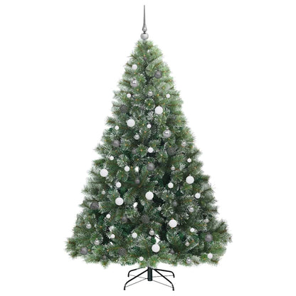 vidaXL Artificial Christmas Tree with 300 LEDs Green 210 cm PE and PVC