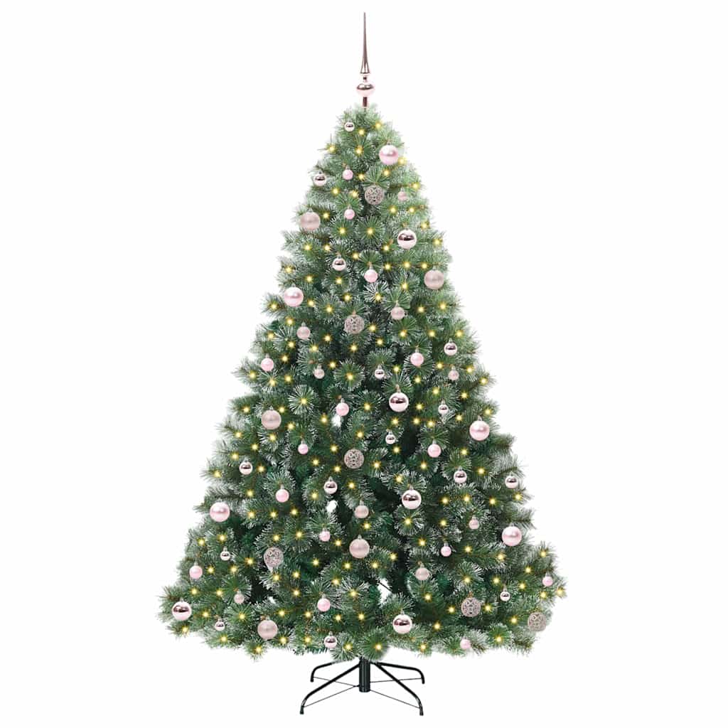 vidaXL Artificial Christmas Tree with 300 LEDs Green 210 cm PE and PVC