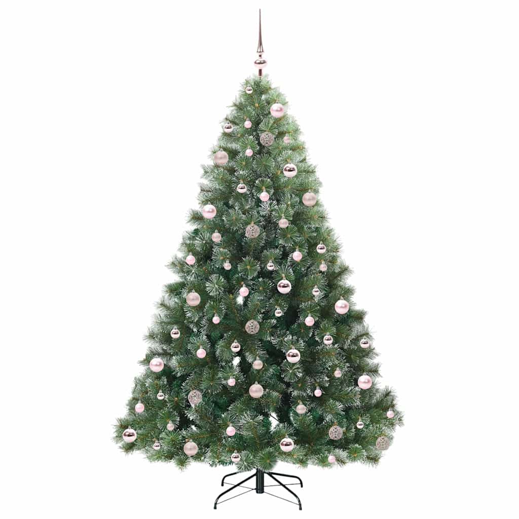 vidaXL Artificial Christmas Tree with 300 LEDs Green 210 cm PE and PVC