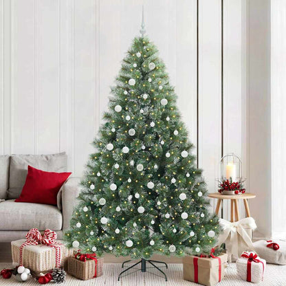 vidaXL Artificial Christmas Tree with 300 LEDs Green 210 cm PE and PVC