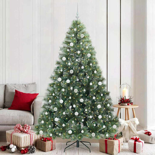 vidaXL Artificial Christmas Tree with 300 LEDs Green 210 cm PE and PVC