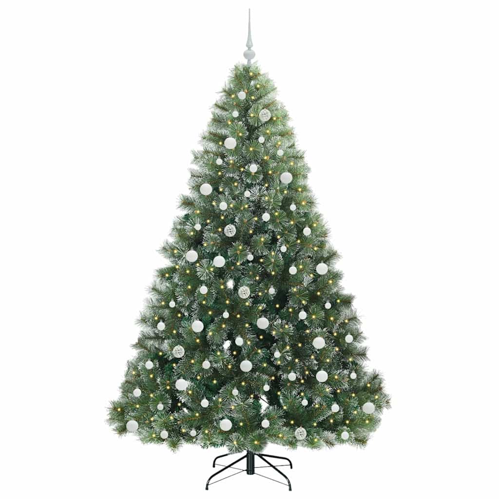vidaXL Artificial Christmas Tree with 300 LEDs Green 210 cm PE and PVC