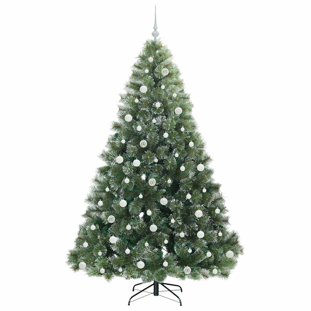 vidaXL Artificial Christmas Tree with 300 LEDs Green 210 cm PE and PVC
