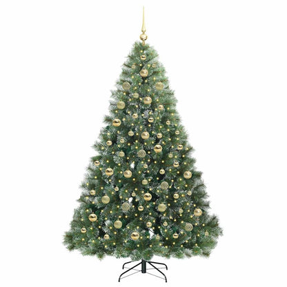 vidaXL Artificial Christmas Tree with 300 LEDs Green 210 cm PE and PVC