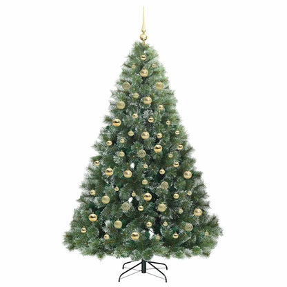 vidaXL Artificial Christmas Tree with 300 LEDs Green 210 cm PE and PVC