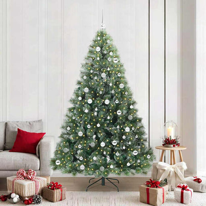 vidaXL Artificial Christmas Tree with 300 LEDs Green 210 cm PE and PVC