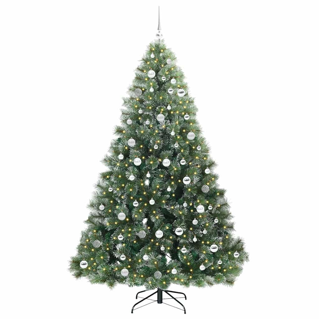 vidaXL Artificial Christmas Tree with 300 LEDs Green 210 cm PE and PVC