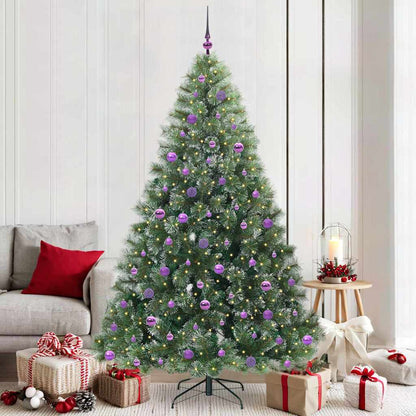 vidaXL Artificial Christmas Tree with 300 LEDs Green 210 cm PE and PVC