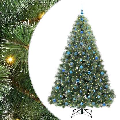 vidaXL Artificial Christmas Tree with 300 LEDs Green 210 cm PE and PVC