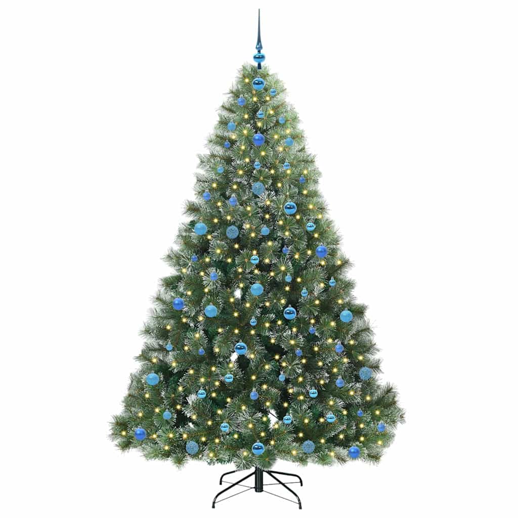 vidaXL Artificial Christmas Tree with 300 LEDs Green 210 cm PE and PVC