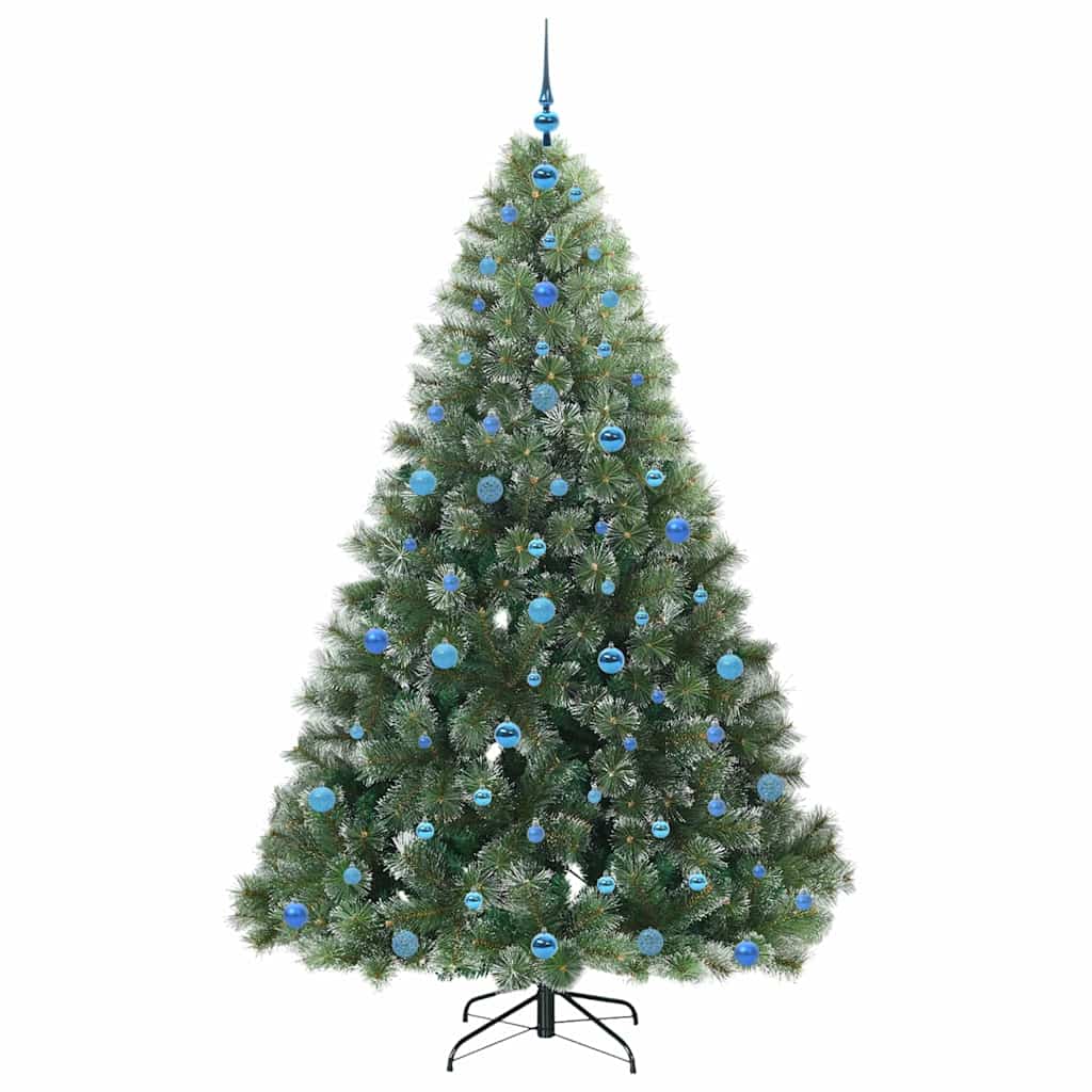 vidaXL Artificial Christmas Tree with 300 LEDs Green 210 cm PE and PVC