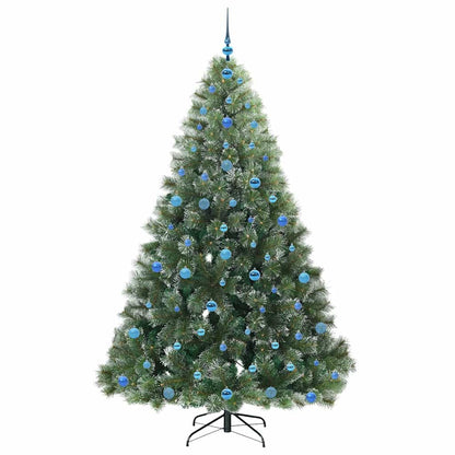 vidaXL Artificial Christmas Tree with 300 LEDs Green 210 cm PE and PVC