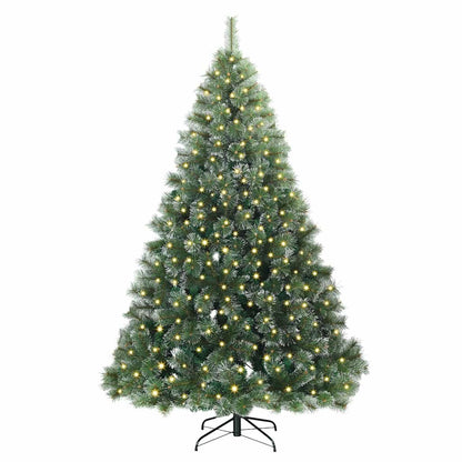 vidaXL Artificial Christmas Tree with 300 LEDs Green 240 cm PE and PVC