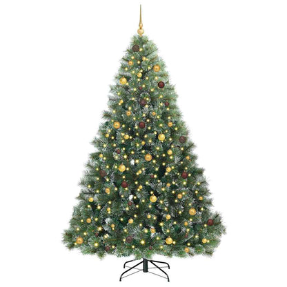 vidaXL Artificial Christmas Tree with 300 LEDs Green 240 cm PE and PVC