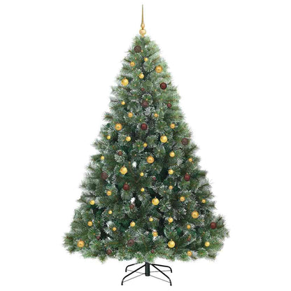 vidaXL Artificial Christmas Tree with 300 LEDs Green 240 cm PE and PVC
