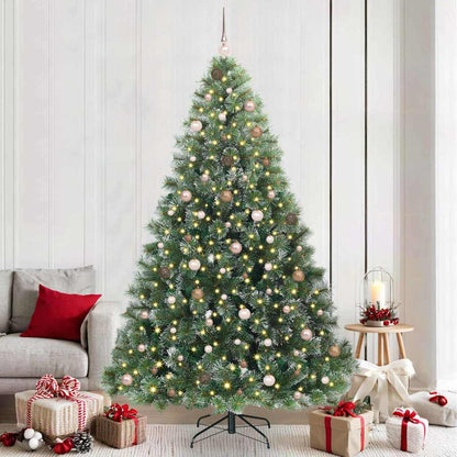 vidaXL Artificial Christmas Tree with 300 LEDs Green 240 cm PE and PVC