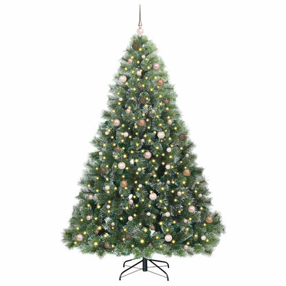 vidaXL Artificial Christmas Tree with 300 LEDs Green 240 cm PE and PVC
