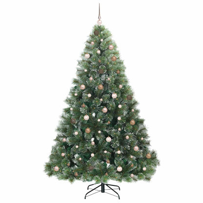 vidaXL Artificial Christmas Tree with 300 LEDs Green 240 cm PE and PVC