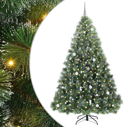 vidaXL Artificial Christmas Tree with 300 LEDs Green 240 cm PE and PVC