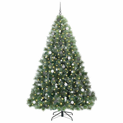 vidaXL Artificial Christmas Tree with 300 LEDs Green 240 cm PE and PVC