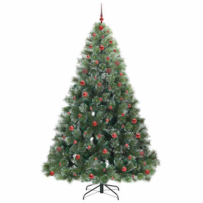 vidaXL Artificial Christmas Tree with 300 LEDs Green 240 cm PE and PVC
