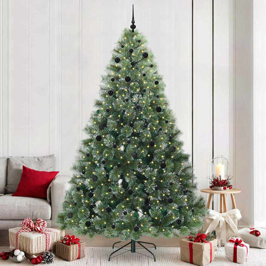 vidaXL Artificial Christmas Tree with 300 LEDs Green 240 cm PE and PVC