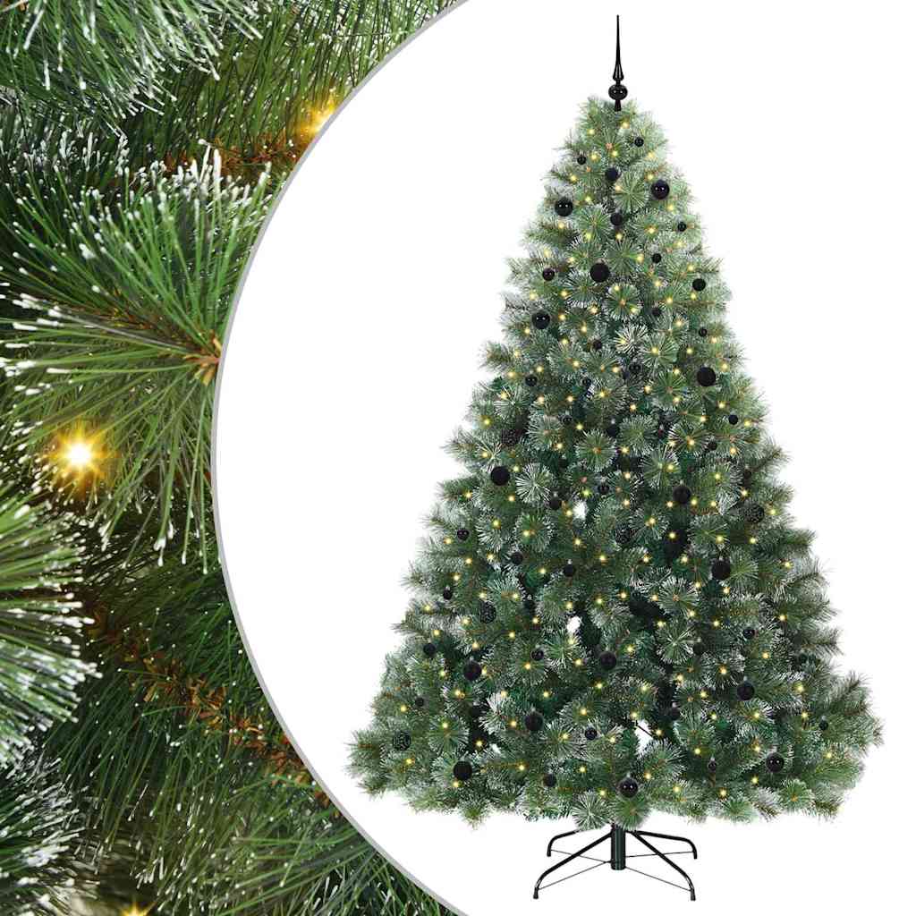 vidaXL Artificial Christmas Tree with 300 LEDs Green 240 cm PE and PVC