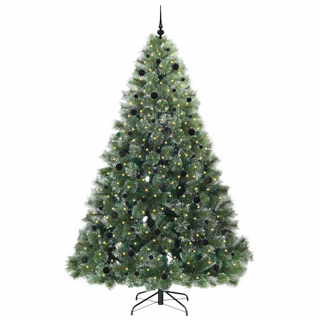 vidaXL Artificial Christmas Tree with 300 LEDs Green 240 cm PE and PVC