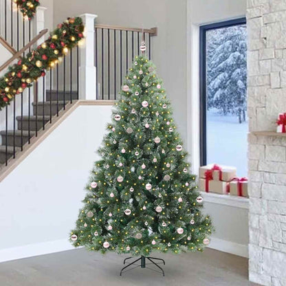 vidaXL Artificial Christmas Tree with 300 LEDs Green 240 cm PE and PVC